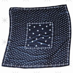 Vintage Heart Print Bandana Scarf